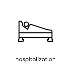 Hospitalization icon. Trendy modern flat linear vector Hospitalization icon on white background from thin line Insurance collection