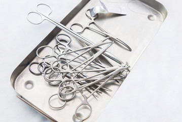 Fototapeta premium Surgical instruments, a set of surgical instruments