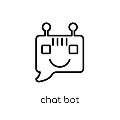 chat bot icon. Trendy modern flat linear vector chat bot icon on white background from thin line general collection