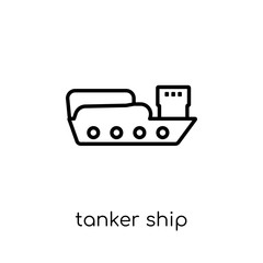 Tanker Ship icon. Trendy modern flat linear vector Tanker Ship icon on white background from thin line Nautical collection