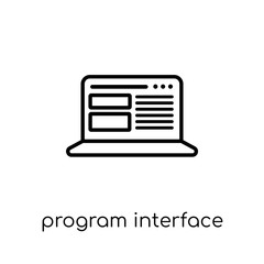 Program Interface icon. Trendy modern flat linear vector Program Interface icon on white background from thin line Programming collection