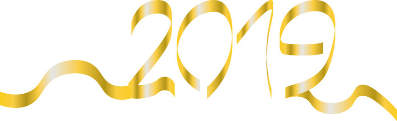 Happy new year 2019 ribbon