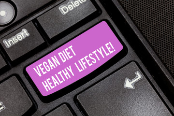 Conceptual hand writing showing Vegan Diet Healthy Lifestyle. Business photo showcasing Healthy...