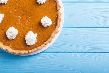 Homemade american traditional pumpkin pie