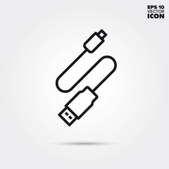  Connector cable vector line icon