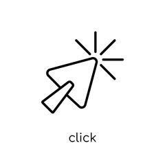 Click icon. Trendy modern flat linear vector Click icon on white background from thin line Programming collection