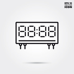 LED timer component vector line icon
