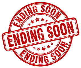 ending soon red grunge stamp