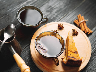 Coffee with pumpkin pie