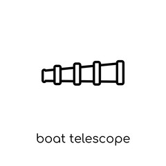 Boat Telescope icon. Trendy modern flat linear vector Boat Telescope icon on white background from thin line Nautical collection