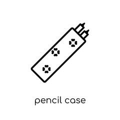 Pencil case icon. Trendy modern flat linear vector Pencil case icon on white background from thin line E-learning and education collection