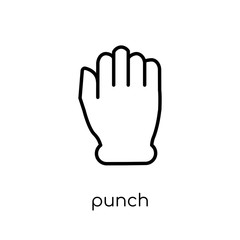 Punch icon. Trendy modern flat linear vector Punch icon on white background from thin line Hands and guestures collection