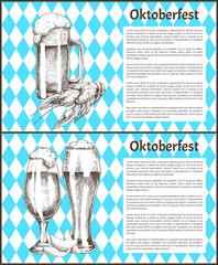 Pilsner Tulip Beer Glass and Mug with Snack Poster
