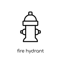 Fire hydrant icon. Trendy modern flat linear vector Fire hydrant icon on white background from thin line nature collection
