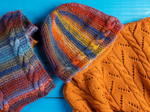 warm winter hat, scarf and sweater set
