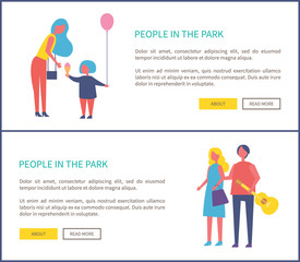 People in Park, Young Couple Walking, Mother Girl