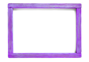 vibrant purple wood frame isolated