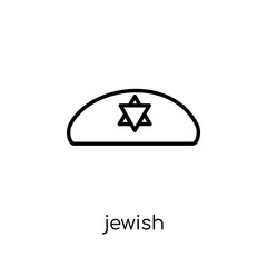 Jewish icon. Trendy modern flat linear vector Jewish icon on white background from thin line Religion collection