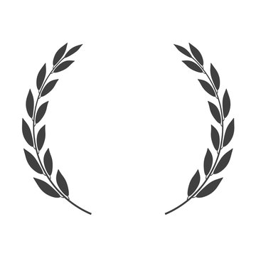 Round laurel wreath vector icon isolated isolated on white background