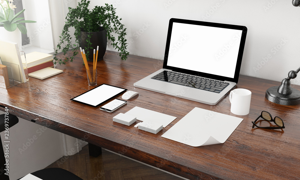 Canvas Prints corporate identity elements on desktop
