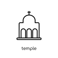 Temple icon. Trendy modern flat linear vector Temple icon on white background from thin line Religion collection