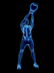 3d rendered medically accurate illustration of a man doing a kettlebell workout