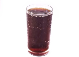 A glass of cola isolated on white background.