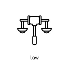 Naklejka premium Law icon. Trendy modern flat linear vector Law icon on white background from thin line law and justice collection