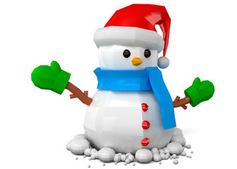 Snowman LowPoly - 3D