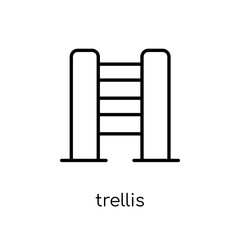Trellis icon. Trendy modern flat linear vector Trellis icon on white background from thin line Gym and fitness collection