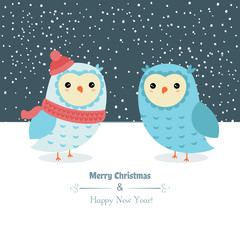 Obraz premium Christmas and new year greeting card