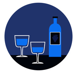 Picture blue wine icons