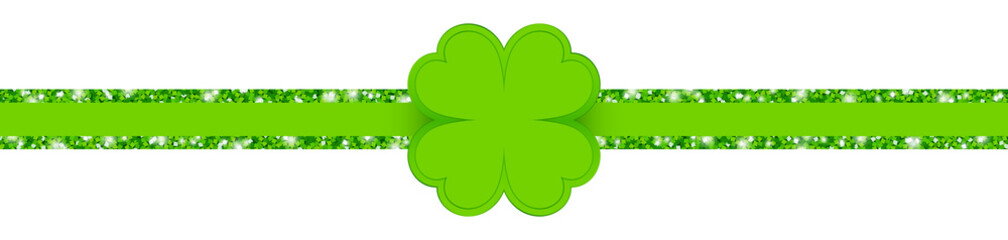 Light Green Clover Glitter Ribbon Horizontal