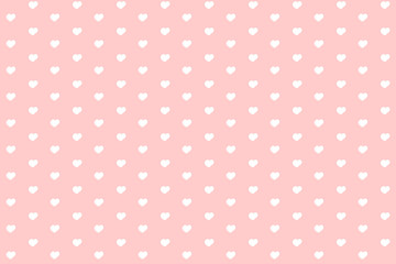Pattern for Valentine's Day. Cute hand drawn hearts on pink background