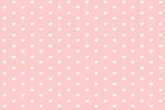 Pattern for Valentine's Day. Cute hand drawn hearts on pink background