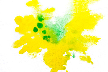 yellow green, blurry spot of watercolor paint. background