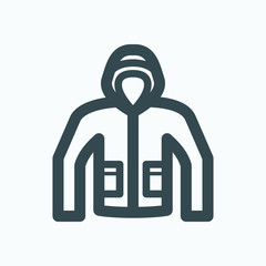 Parka icon, winter parka vector icon