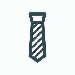 Striped tie icon, formal tie vector icon