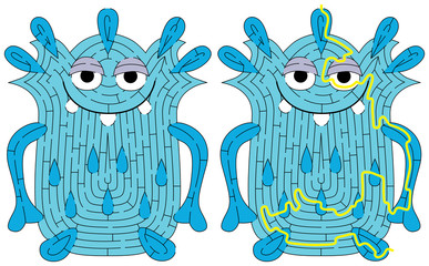 Naklejka premium Little monster maze