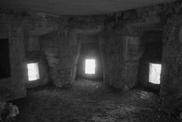 Hidden outposts underground of italian soldiers of the First World War