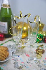 Table prepared for Christmas and New Year celebrations