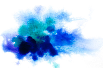 Naklejka premium blue, blurry spot of watercolor paint. background