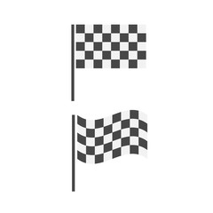 Checkered flags icons. Racing finish and start flag