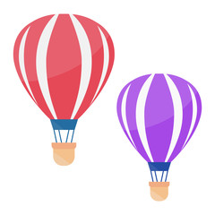 Hot air balloons set. Air balloon flat vector