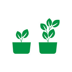 Planting and seeding ground. Plants and seeds vector icons