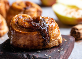 Cinnamon  apple roll front view