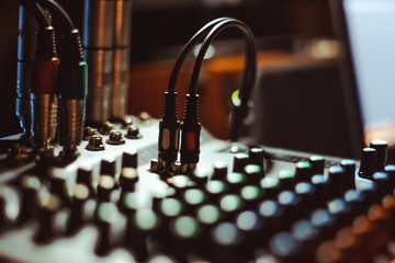 Mixing console at the concert