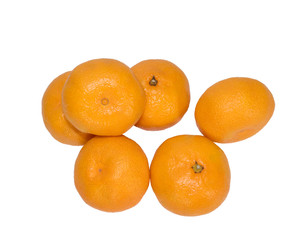  bunch of ripe tangerine isolated on white background