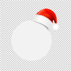 Fototapeta premium Santa Claus Cap With Ball Banner Transparent Background