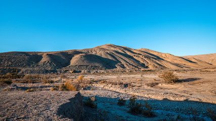 Dry mountain river in autumn
